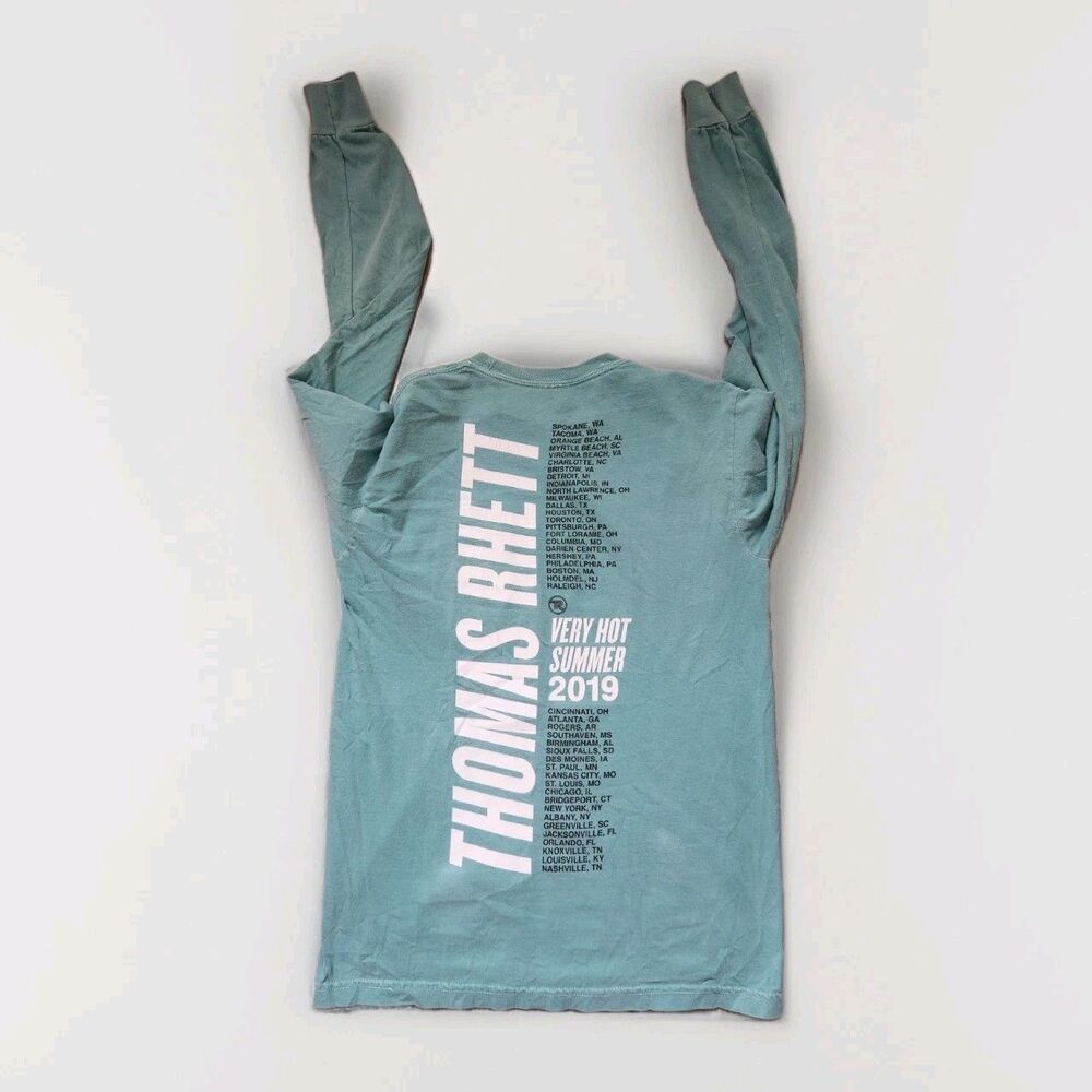 Thomas Rhett VHS TR-19 Tour Shirt Unisex S Blue Long Sleeve Graphic Tee GUC